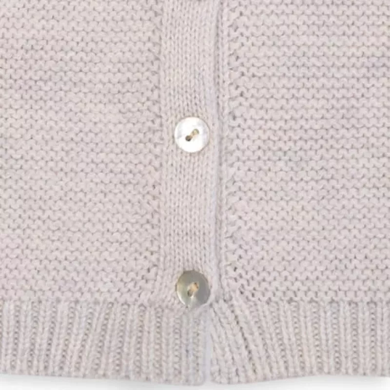 Lodger Topper Strick Merino-Wolle Babyjacke, Birke, Größe 56