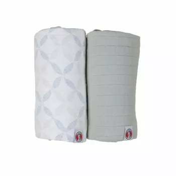 Lodger Swadler Solid Matcha Baumwoll-Pucktuch, Peppermint/Blue Fogg, 110x110 cm, 2er-Pack