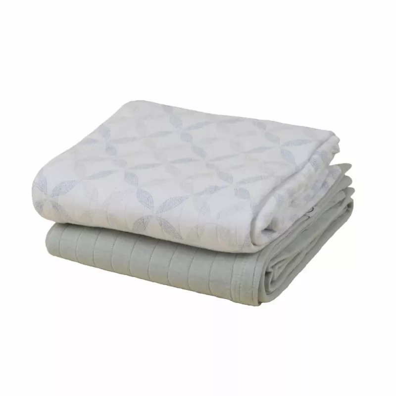 Lodger Swadler Solid Matcha Baumwoll-Pucktuch, Peppermint/Blue Fogg, 110x110 cm, 2er-Pack