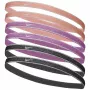Nike Swoosh Sport Metallic Haargummis 6er-Pack – Pfirsich, Rosa, Grau