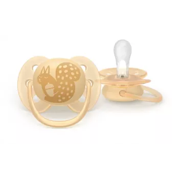 Philips Avent Ultra Soft DECO Schnuller 6-18 Monate, 2er-Pack, Grau