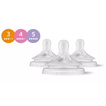 Philips Avent Natural Response Babyflaschen-Silikonsauger-Set (3er-Pack, Flow 3, 1+ Monate)