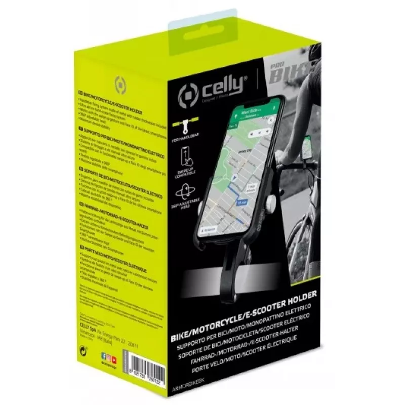 CELLY Universal Armor Fahrradhalterung für Smartphones bis 6,7 inch, Schwarz