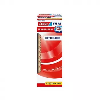 Tesa 57402 Office Box Transparentes Verpackungsband, 33 m x 12 mm, 12 Rollen
