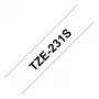 Brother TZe-231S 12mm schwarze Schrift auf weißem laminiertem Beschriftungsband (4m)