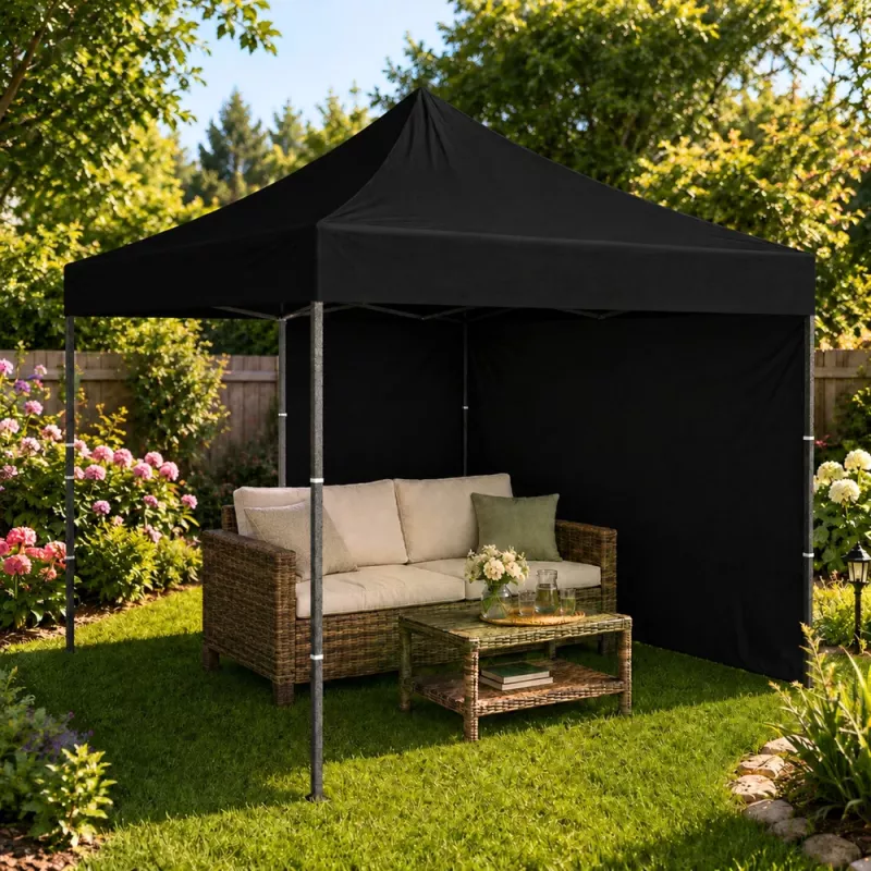LEAN Express Gartenpavillon Gastronomie-Zelt Schwarz 3x3M