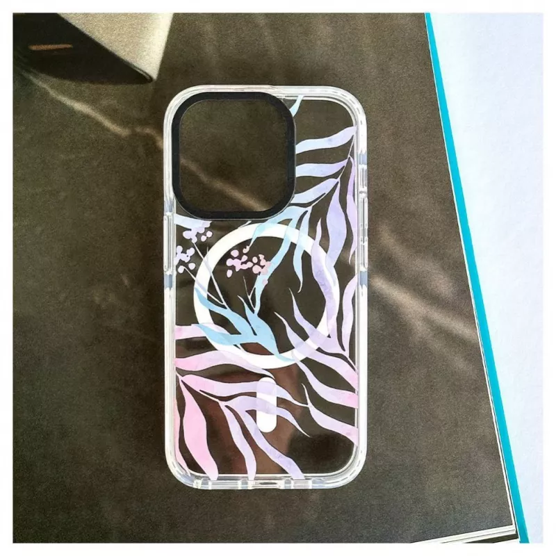Evelatus Apple iPhone 15 Pro PC+TPU Hülle mit MagSafe - Individueller Blumenprint