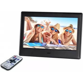 SENCOR SDF 782BK 7 inch Digitaler Bilderrahmen mit Video- und Musikwiedergabe, Schwarz