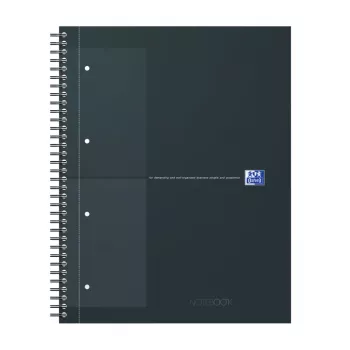 Oxford International Collegeblock Notizbuch, DIN A4+, kariert, Hardcover, spiralgebunden, 80 Blatt, SCRIBZEE-kompatibel 400191148