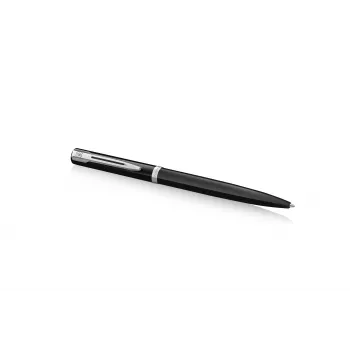 Waterman Impression Kugelschreiber – Schwarzer Lack, Chrom-Zierring, Mittelblau 2225498