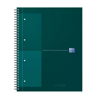 Oxford International Collegeblock Notizbuch, DIN A4+, kariert, Hardcover, Spiralbindung, 80 Blatt 400191242