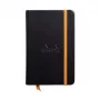 RHODIA RHODIARAMA Notizbuch 90 x 140 mm liniert schwarz Kunstleder Hardcover 96 Blatt 118642C