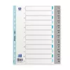 Oxford A4 Kunststoff-Register, 12-teilig, nummeriert 1-12, grau, PP 0,12 mm, Eurolochung 400033989