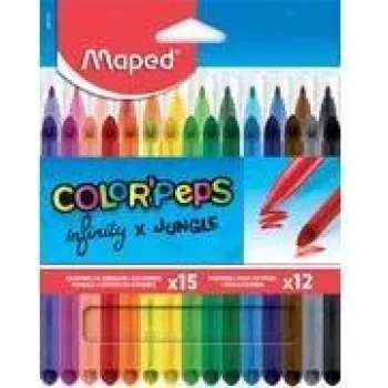 Maped INFINITY & COLOR'PEPS Kombi-Kunstset, 27 Teile, verschiedene Farben, Kartonetui 984744