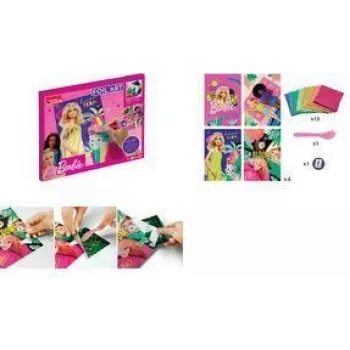 Maped Creativ Folienkunst Barbie Kreativ-Set, 18 Teile, Metallic-Folien-Bastelset für Kinder ab 7 Jahren 907074