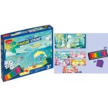 Maped Creativ My First Fingerstempel-Set, 8 Teile, Stempelkissen mit 7 Fingerfarben, ab 3 Jahren 906903