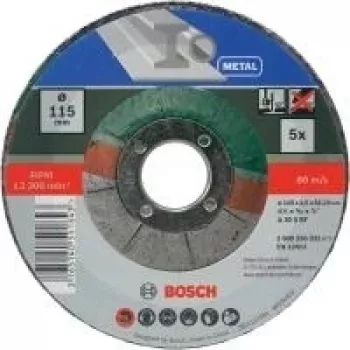 Bosch A 30 S BF Trennscheibe, 115 mm x 1,0 mm x 22,23 mm, gekröpfte Mitte, 5 Stück 2609256332