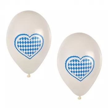 PAPSTAR Bayerischer blau-weißer Latexballon, 250 mm Durchmesser, 1 Stück 81949