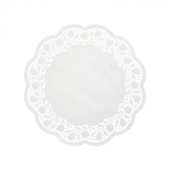PAPSTAR Runde Tortenspitze, 360 mm Durchmesser, Weißes Geprägtes Spitzenpapier, 40 g/m², 1 Stück (12265)