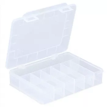 ALLIT EuroPlus Basic Sortimentsbox 18/7, transparentes Hochschlagfestes Polypropylen, 7 Fächer, Schwarz 457180