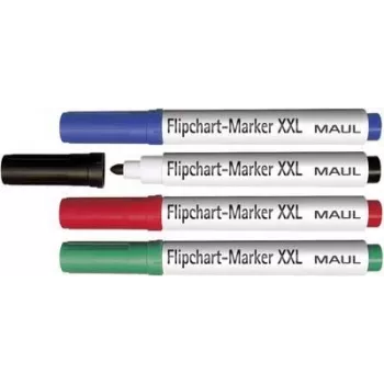 MAUL HEBEL Flipchart-Marker XXL Rundspitze sortierte Farben (4er-Pack) 63839-99