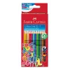 Faber-Castell Colour GRIP Dreieckige Buntstifte, sortierte Farben, 10 Stück, Soft-Grip-Zone, bruchfeste 3,3 mm Mine, wasserbasierter Lack, Promo-Etui 201585