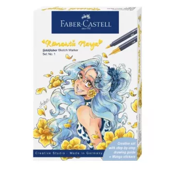 Faber-Castell Goldfaber Sketch Marker Set Romantic Manga (6 alkoholbasierte Doppelspitzen-Marker) 164701