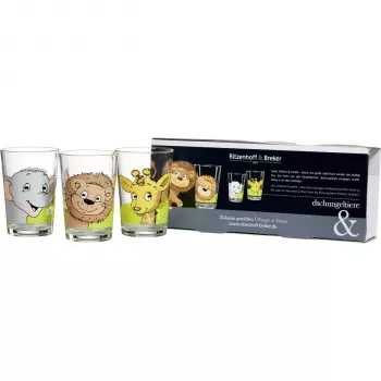RITZENHOFF & BREKER Flirt Dschungeltiere Kegelförmiges Trinkglas, 205 ml, Dekoriert 674187