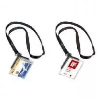DURABLE 820758 Transparente ID-Kartenhalter mit Clip und Pin, 10er-Pack