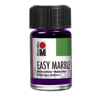 Marabu Easy Marble Marmorierfarbe, 15 ml, Amethyst 081, Schnelltrocknend, für Tauchmarmorierung 13050039081