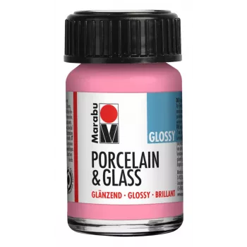 Marabu Porzellan- & Glasmalfarbe, Glänzend Pink, 15 ml, Ohne Einbrennen 11150039133