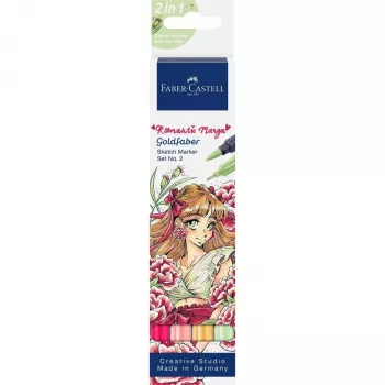 Faber-Castell Goldfaber Sketch Marker Set Romantic Manga (2 alkoholbasierte Doppelspitzen-Marker) 164722
