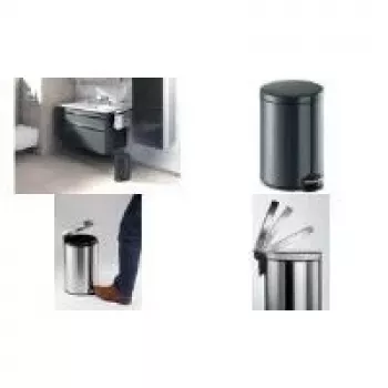 DURABLE Tretmülleimer Metall 20L Rund Silber 341258