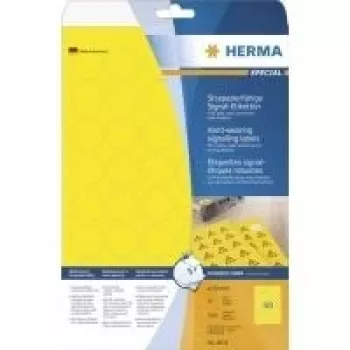 HERMA Special 8034 Selbstklebende Wetterfeste Matte Folienetiketten für den Außenbereich, Gelb, 30 x 30 mm, 1200 Etiketten (25 Blatt x 48)