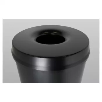 HELIT H2515695 Stahl-Abfalleimer mit Flammenlöschkopf, 30 L, Schwarz, Rund, Ø335 x 470 mm