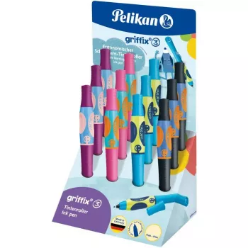 Pelikan griffix Tintenroller, Thekendisplay, Ergonomische Griffzone, für Rechtshänder, Königsblau (605366)