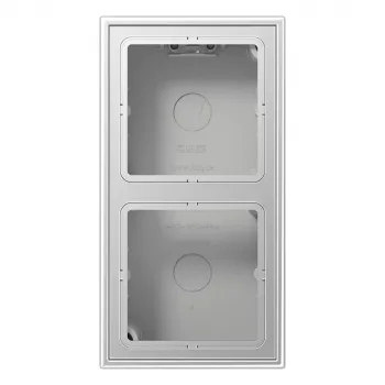 JUNG Aufputz-Abdeckung 2-fach mit integriertem Rahmen, Aluminium (AL2582A-L)