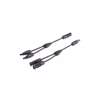 SHIVERPEAKS PV4 T-Adapter-Kabelset, 2-zu-1, 4 mm², Schwarz, 30 cm BS02-21032
