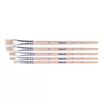 Pelikan Starter-Pinselset, 5 Borstenpinsel mit Holzgriffen, verschiedene Größen, transparente Aufbewahrungsbox 300008263