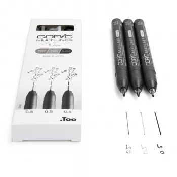COPIC Multiliner Fineliner Schwarz 0,5 mm, 3 Stück (22075633)