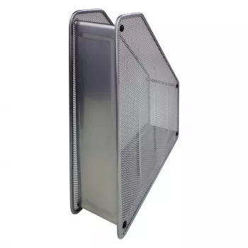 HELIT H2518000 Mesh Zeitschriftenhalter DIN A4 Drahtmetall Silber pulverbeschichtet, 1 Stück
