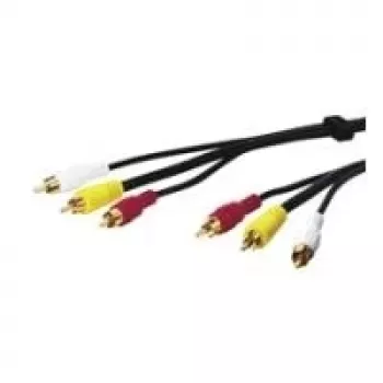 Wentronic AVK 201-150 1,5m 3 x RCA Stecker auf 3 x RCA Stecker Audio-/Videokabel - Schwarz 50139