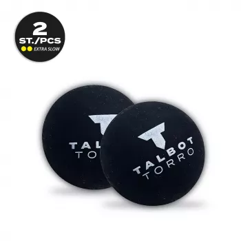 TALBOT torro Squashball, Schwarz/Gelb, Extra Langsam, Doppel Gelber Punkt - 1 Stück (251107)