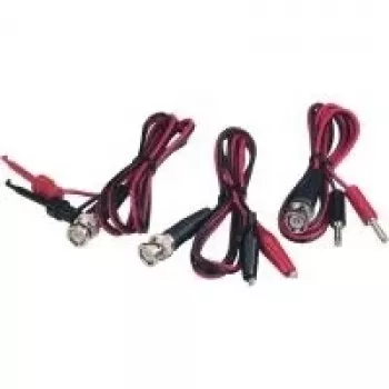 Voltcraft BNC-Messleitungs-Set mit Krokodilklemmen, 0,8 m, Schwarz/Rot (KC300IAB)
