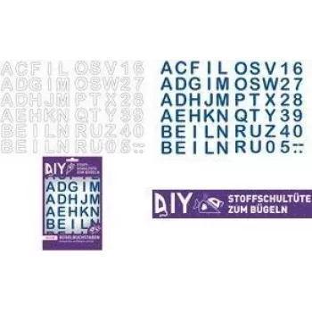 ROTH Bügelbuchstaben für DIY-Stoffschultüte, Weiß, A-Z Alphabet, 150 x 210 mm Blatt, 1 Blatt 658116