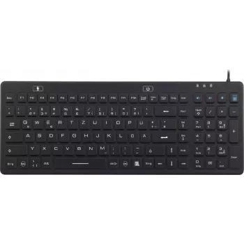 Renkforce IP68 Industrie-USB-Tastatur Schwarz Spritzwassergeschützt Staubdicht (iM-IKB106-BK)