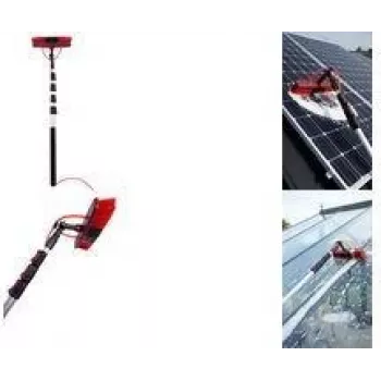 IWH Solarpanel-Reinigungsbürste mit Teleskopstange, Schlauchanschluss und Shampoo-Behälter, 3,5 m 00205