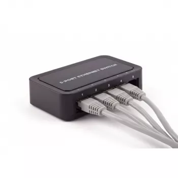 SHIVERPEAKS BS08-01110 5-Port Fast Ethernet Unmanaged Desktop Switch, 10/100 Mbps, Schwarz