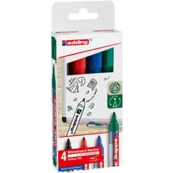 EDDING 360 Whiteboard-Marker, verschiedene Farben, 1,5-3,0 mm, 4 Stück (4-360-4-2)