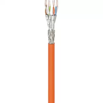Wentronic Goobay Cat.7 S/FTP (PiMF) Massivkupfer-Installationskabel, 100 m, LSZH, Orange 91888